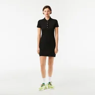 Sukienki - Damska Sukienka LACOSTE DRESSES EF5473.031 – Czarny - miniaturka - grafika 1