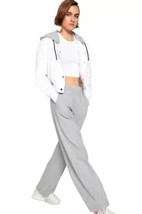 Trendyol Damskie spodnie dresowe z szerokimi nogawkami z wysokim stanem, Szary, XL - Spodnie damskie - miniaturka - grafika 1
