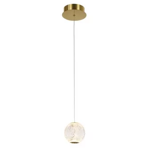 Italux LAMPA wisząca ROSARIO PND-12220121-1A-GD glamour OPRAWA okrągły ZWIS LED 4,2W 3000K szklany przezroczysty PND-12220121-1A-GD - Lampy sufitowe - miniaturka - grafika 1