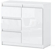 Komody - Komoda Biała Połysk Agnes Z 3 Szufladami Młodzieżowa 80cm Sypialnia Salon - miniaturka - grafika 1