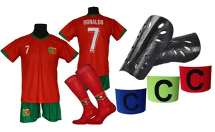 Ronaldo komplet sportowy strój piłkarski PORTUGALIA ME24 dla dzieci + dodatki - Piłka nożna - miniaturka - grafika 1