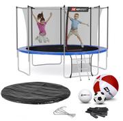 Trampoliny - Hop-Sport Trampolina 12ft 366cm) z siatką wewnętrzną niebieska - miniaturka - grafika 1