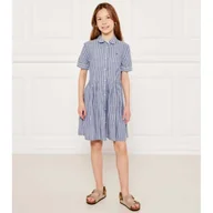 Sukienki i spódniczki dla dziewczynek - Tommy Hilfiger Sukienka z dodatkiem lnu - miniaturka - grafika 1