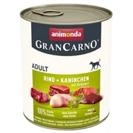 Mokra karma dla psów - Animonda Grancarno Adult smak wołowina królik i zioła 6x800g - miniaturka - grafika 1