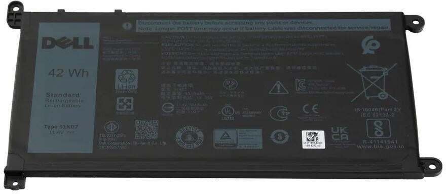 Dell Battery, 42WHR, 3 Cell, 51KD7