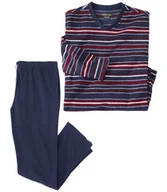 Piżamy męskie - Piżama z mikropolaru Mężczyzna Atlas For Men - Kolor : Pasiasty - Rozmiar : 5XL - miniaturka - grafika 1