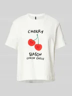 Koszulki i topy damskie - T-shirt o kroju comfort fit z czystej bawełny model ‘SONYA METTE’ - miniaturka - grafika 1