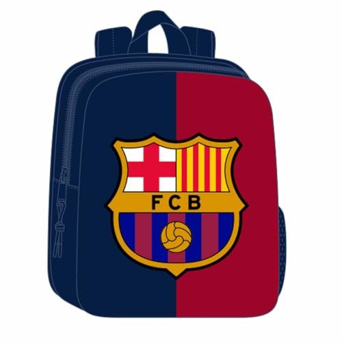 Safta F.C. BARCELONA 3D - Plecak do przedszkola 3D, dostosowany do samochodu, łatwe czyszczenie, idealny dla dzieci w różnym wieku, wygodny i wszechstronny, jakość i wytrzymałość, 22 x 10 x 27 cm