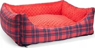 Legowiska dla psów - Bimbay BIMBAY KANAPA KROPKA CZERWONA KRATA 1 65x50 - miniaturka - grafika 1