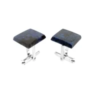 Spinki do mankietów i krawatów - Srebrne spinki do mankietów Dumortieryt kwadratowy (S844) Srebro [925] - miniaturka - grafika 1