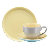 Serwisy do kawy i herbaty - Serwis kawowy porcelanowy na 6 osób BORNEO yellow-grey-blue - miniaturka - grafika 1