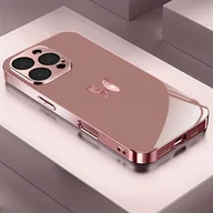 Etui i futerały do telefonów - TEMU Etui na telefon: Wzór motyla, różowo-złote/różowe etui z powłoką galwaniczną, odpowiednie dla iPhone 17/17 Pro/17 Air/17 Pro Max/16/16 Pro/16 - miniaturka - grafika 1