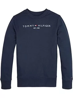 Bluzy dla dziewczynek - Tommy Hilfiger Bluza dziecięca Unisex Essential Sweatshirt bez kaptura, Zmierzch Marynarki, 12 lat - grafika 1