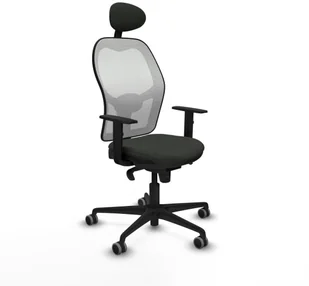 Fotel biurowy, krzesło biurowe Krzesło Biurowe z Zagłówkiem Jorquera Piqueras y Crespo 1D036G1 Czarny - Fotele i krzesła biurowe - miniaturka - grafika 1