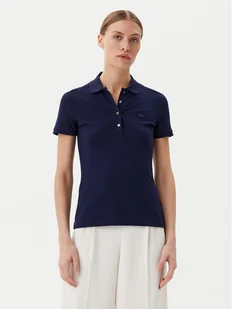 Lacoste Polo PF5462 Granatowy Slim Fit - Koszulki i topy damskie - miniaturka - grafika 1