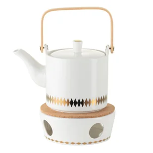 Dzbanek z podgrzewaczem porcelanowy 500 ml GAJA - Dzbanki i imbryki - miniaturka - grafika 1