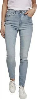 Spodnie damskie - Urban Classics Damskie spodnie jeansowe z wysokim stanem, Niebieski (Authentic Blue Wash 02291), 30W / 32L - grafika 1