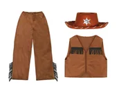 Stroje karnawałowe - ZESTAW SZERYF BRĄZOWY 116-128 3el - miniaturka - grafika 1