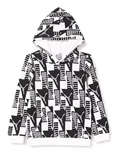 PUMA Bluza chłopięca Power AOP Fl B bluza z kapturem, Puma White, 140 - Bluzy dla chłopców - miniaturka - grafika 1