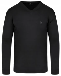 SWETER MĘSKI V SEREK - WEŁNA - KNK - CZARNY - M - Swetry męskie - miniaturka - grafika 1