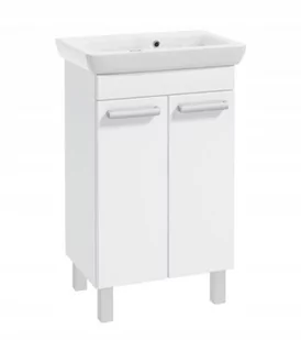 Szafka łazienkowa lakierowana stojąca z umywalką 48x80cm biały połysk Capri - Szafki łazienkowe - miniaturka - grafika 1