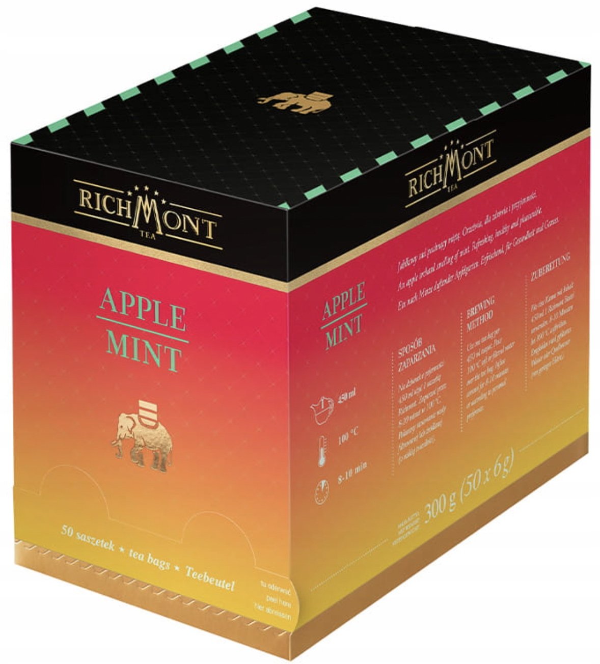 Herbata Richmont Apple Mint 50 Saszetek Jabłko Mięta Herbatka Owocowa