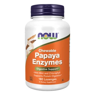 Now Foods NOW Chewable Papaya Enzymes 180tabs - Witaminy i minerały - miniaturka - grafika 1