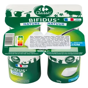Carrefour Classic Mleko fermentowane 500 g (4 x 125g) - Kefiry, jogurty, maślanki - miniaturka - grafika 1