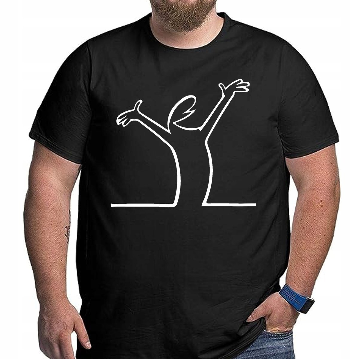 3341 Śmieszna KOSZULKA BALUM La Linea XL CZARNA + NADRUK Z TYŁU