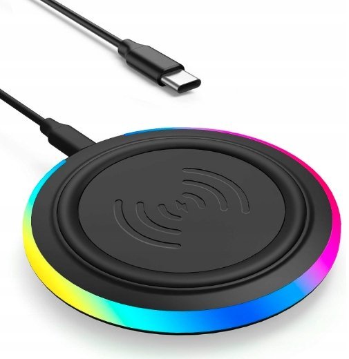 Bezprzewodowa Ładowarka indukcyjna 15W USB-C LED