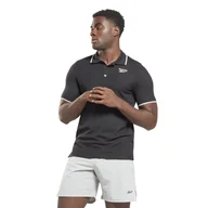 Koszulki męskie - Męska Koszulka REEBOK RI LEFT CHEST LOGO POLO HS7375 – Czarny - miniaturka - grafika 1