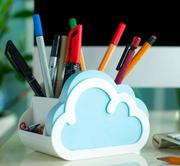 Szkolne artykuły papiernicze - Thinking Gifts Cloud Notes Organizer na biurko z notesem Chmurka - Thinking Gifts - miniaturka - grafika 1