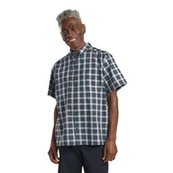 Koszule męskie - Męska koszula z krótkim rękawem Jack Wolfskin PLANALTO SHIRT M CHECK dark navy - S - miniaturka - grafika 1