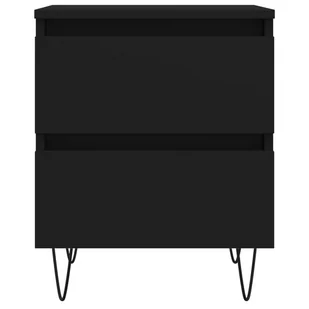 Szafka nocna, czarny, 40x35x50 cm, materiał drewnopochodny Lumarko! - Szafki nocne - miniaturka - grafika 4