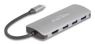 Huby USB - DeLOCK 64323 huby i koncentratory USB 3.2 Gen 2 (3.1 Gen 2) Type-C 10000 Mbit/s Szary 64323 - miniaturka - grafika 1