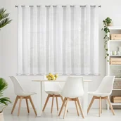 Firany - Gładka delikatna firana BIAŁY WOAL 350x150 kółka LUCY - miniaturka - grafika 1