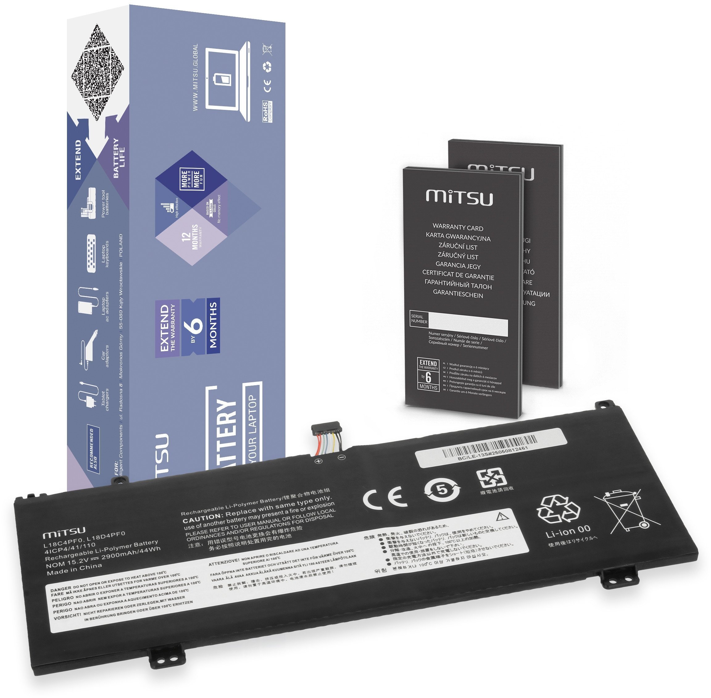 Bateria Mitsu do Lenovo ThinkBook 13s G4 ARB, 13s IWL