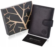 Portfele - Portfel męski skórzany duży czarny Rfid Betlewski - miniaturka - grafika 1