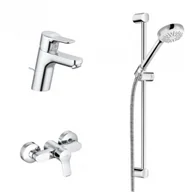 Baterie wannowe i prysznicowe - KLUDI 378450565 PURE&EASY 3in1 Bateria prysznicowa z drązkiem i baterią umywalkową - miniaturka - grafika 1