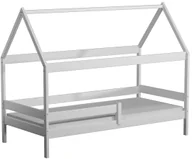 Łóżka - Białe łóżko domek z drewna sosnowego C3-M53 - miniaturka - grafika 1