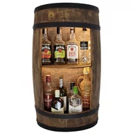 Pozostałe akcesoria barmańskie - Stojąca Lub Wisząca Drewniana Beczka Barek Led – 80Cm - miniaturka - grafika 1