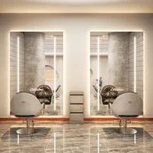 Meble fryzjerskie - Konsola konsoleta fryzjerska barberska kosmetyczna lustro LED 200x100 PRO - miniaturka - grafika 1