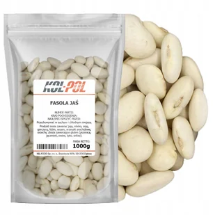 FASOLA JAŚ PIĘKNY 1kg Biała fasolka karłowa naturalna jakość Kol-Pol - Ziarna i nasiona roślin strączkowych - miniaturka - grafika 1