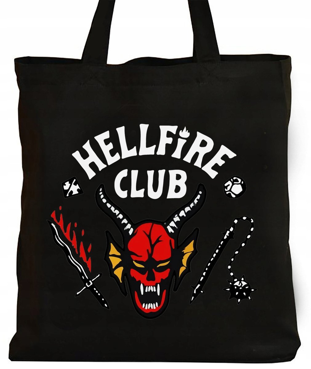 CZARNA TORBA NA ZAKUPY HELLFIRE CLUB STRANGER Y4