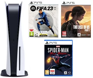 Playstation 5 + FIFA 23 + Marvels Spider Man Miles Morales + The Last Of Us Part I - Konsole Playstation - miniaturka - grafika 1