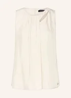 Bluzki damskie - Armani Exchange Bluzka Bez Rękawów Z Satyny Z Wycięciami weiss - miniaturka - grafika 1