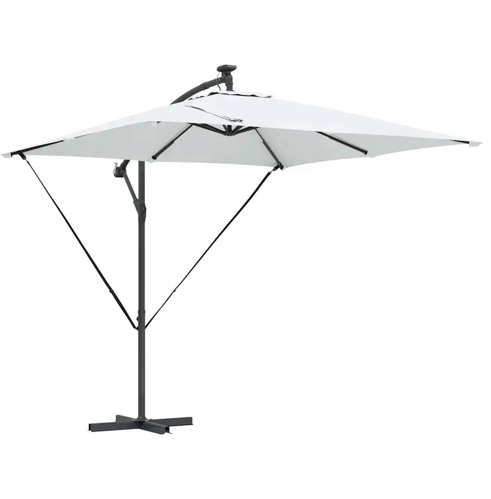 vidaXL Parasol banana na wysięgniku piaskowy 249 x 249 x 250 cm