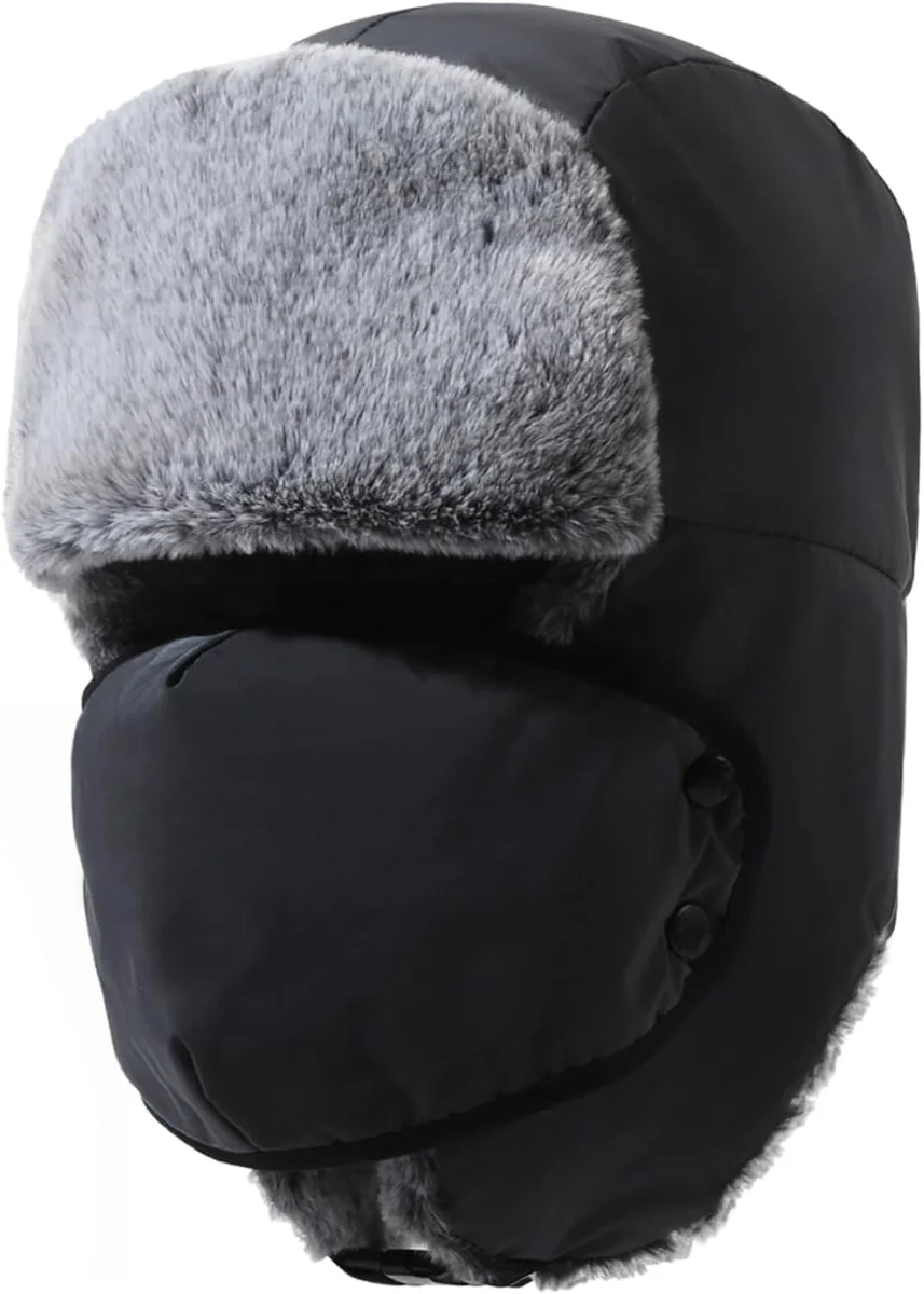 CZAPKA USZANKA ZIMOWA WIATROSZCZELNA FUTERKOWANE NAUSZNIKI UNISEX