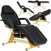 Fotele kosmetyczne - Fotel kosmetyczny z kuwetami Jameson czarny łóżko leżanka spa - miniaturka - grafika 1