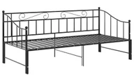 Łóżka - Czarne rozkładane łóżko metalowe 90x200 cm D1-F38 - miniaturka - grafika 1